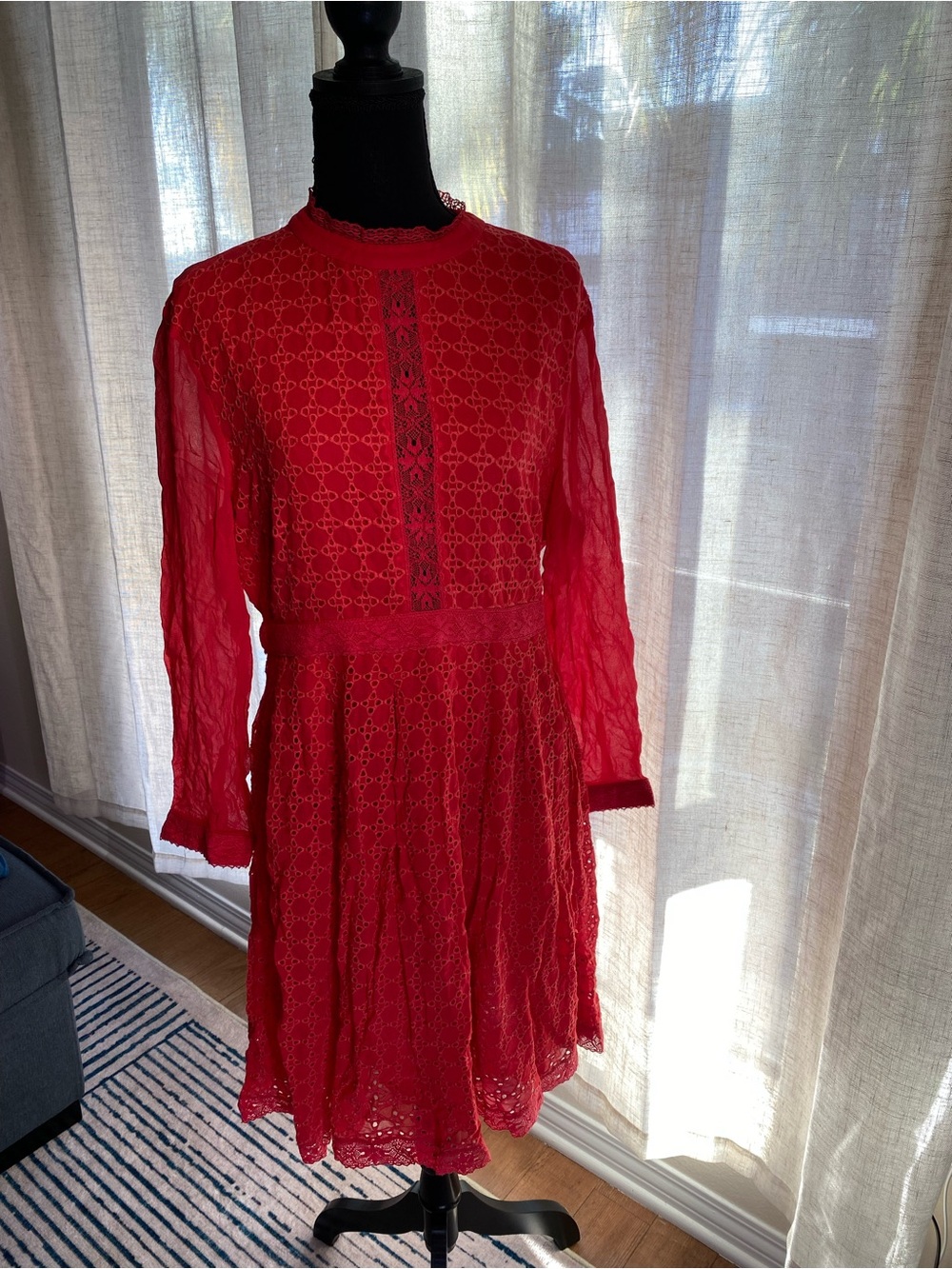NWT All Saints Lilith Dress Red Lace US 10 UK 14 EU 42